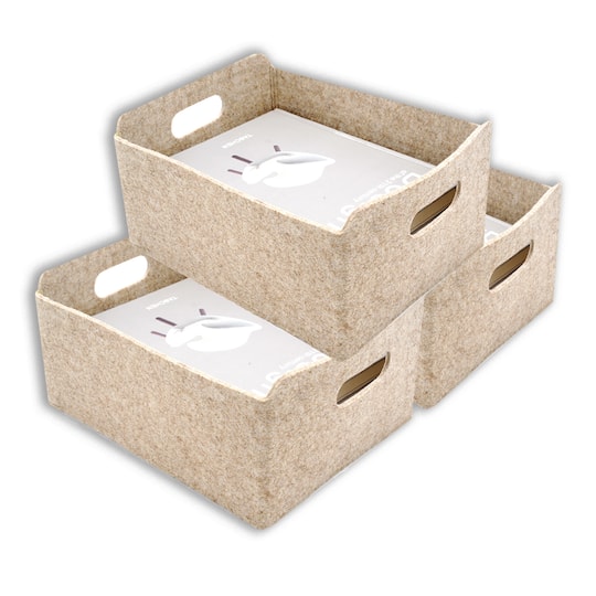 Welaxy Felt 3 Piece Collapsible Storage Bins